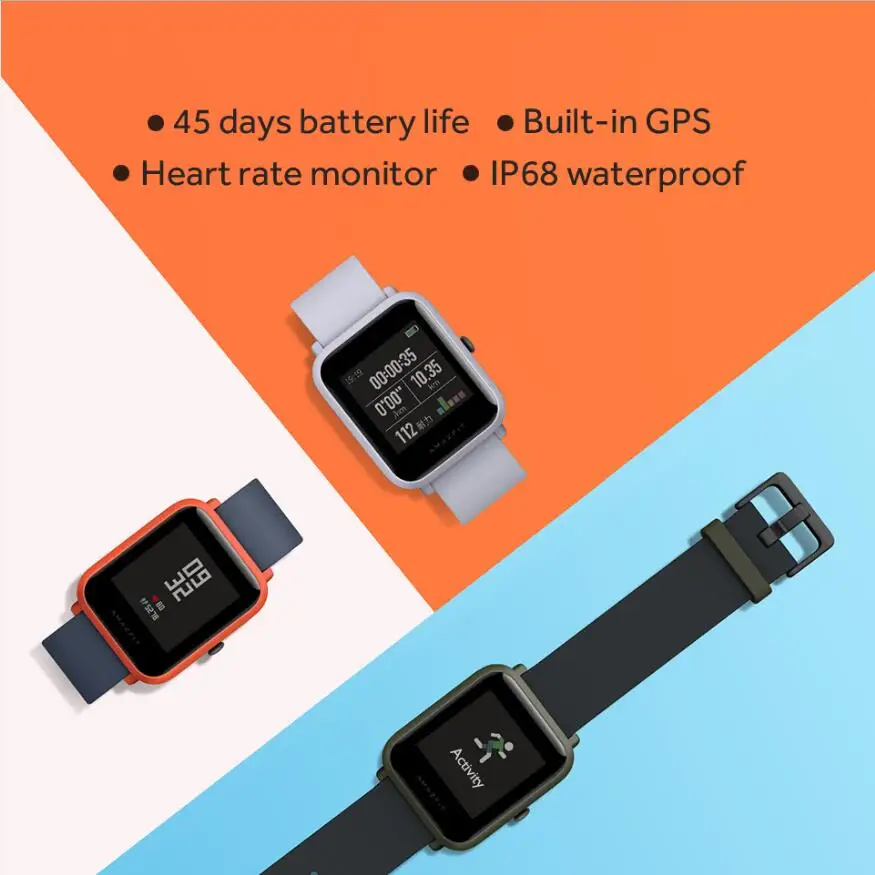 Оригинальные часы Xiaomi AMAZFIT Bip Youth Edition Смарт gps Bluetooth 4 0 монитор сердечного ритма