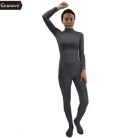 ensnovo body suits for women long sleeve turtleneck unitard spandex bodysuit nylon custom skin footed costumes full body tights