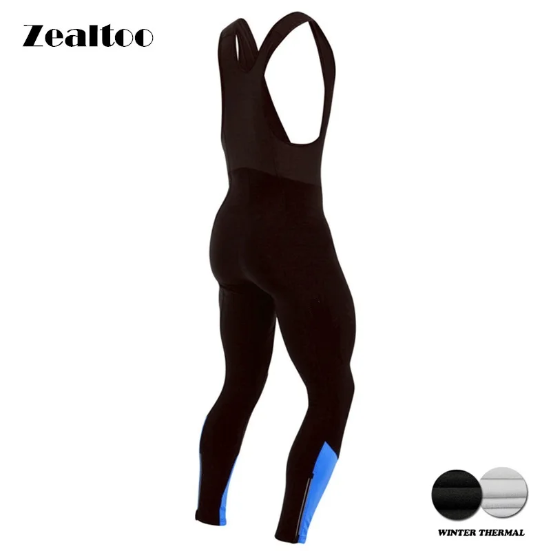 Зимние теплые флисовые синие велосипедные длинные штаны Zealtoo 9D гелевые