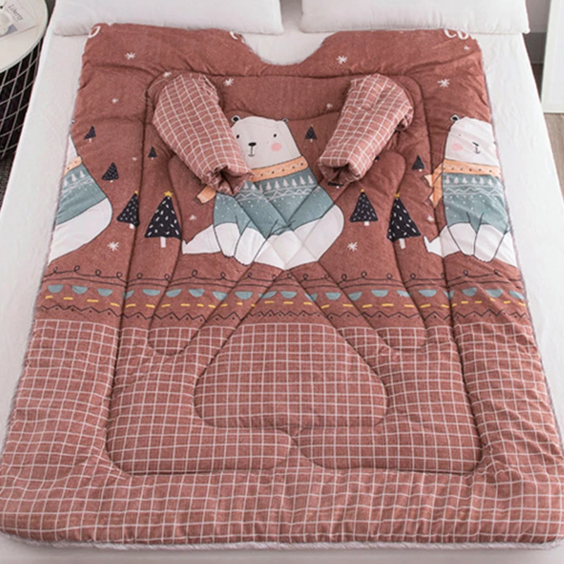 Spring Comforters Autumn Lazy Quilt with Sleeve Warm Nordic for Polyester Dormitory Nap Covered Blanket | Дом и сад