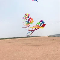 free shipping 6m large rainbow windsocks kites surf ripstop nylon kite flying reel kevlar paragliding fish giochi outdoor adulti