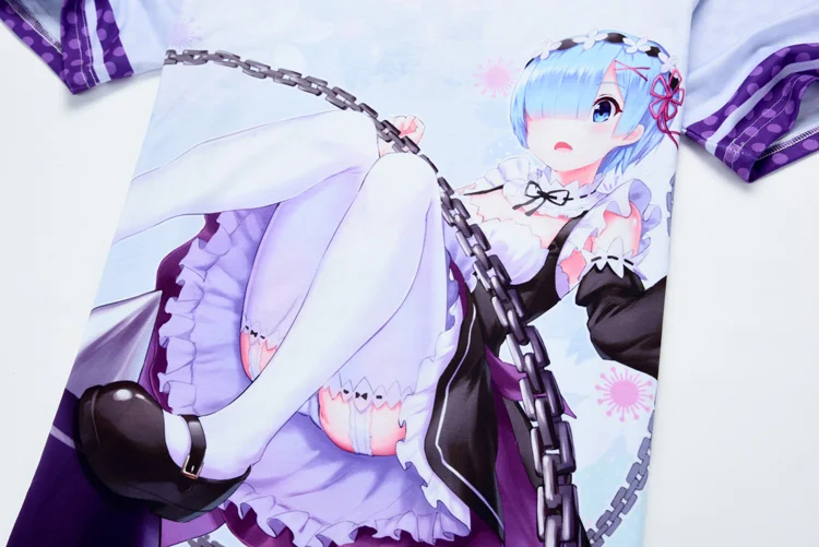 Японская летняя футболка Re:Zero kara Hajimeru Isekai Seikatsu Rem Аниме Мужская Женская