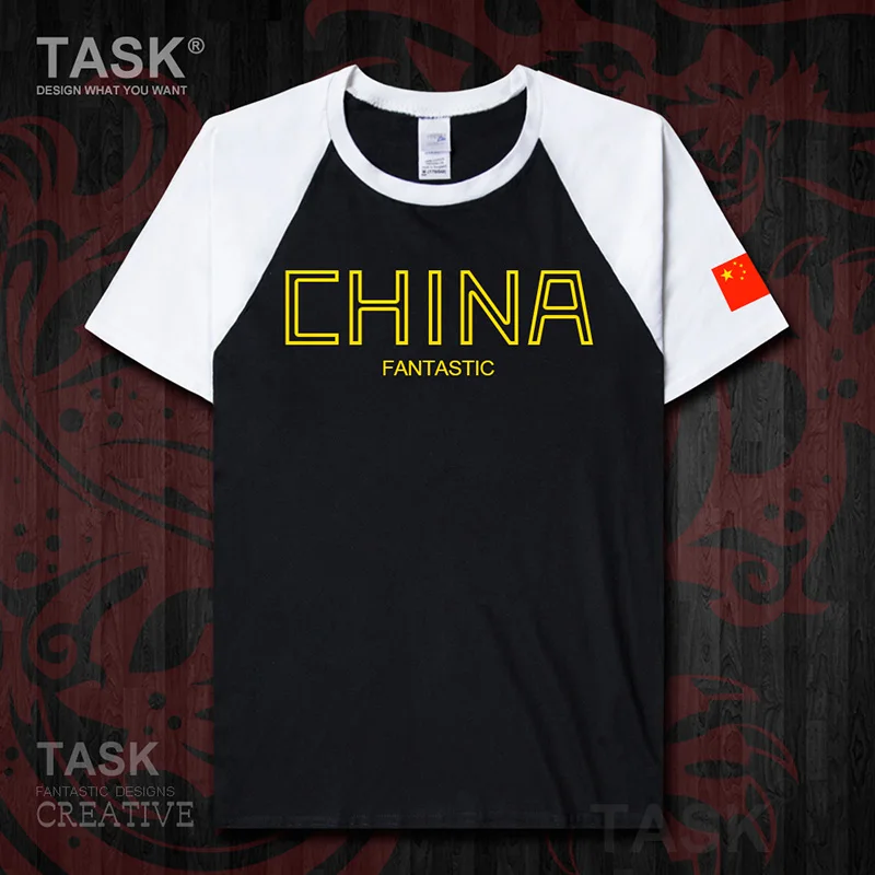 People's Republic of China CHN mens t-shirt Chinese flag Short sleeve clothes cotton summer Streetwear casual Fashion new 04 | Мужская
