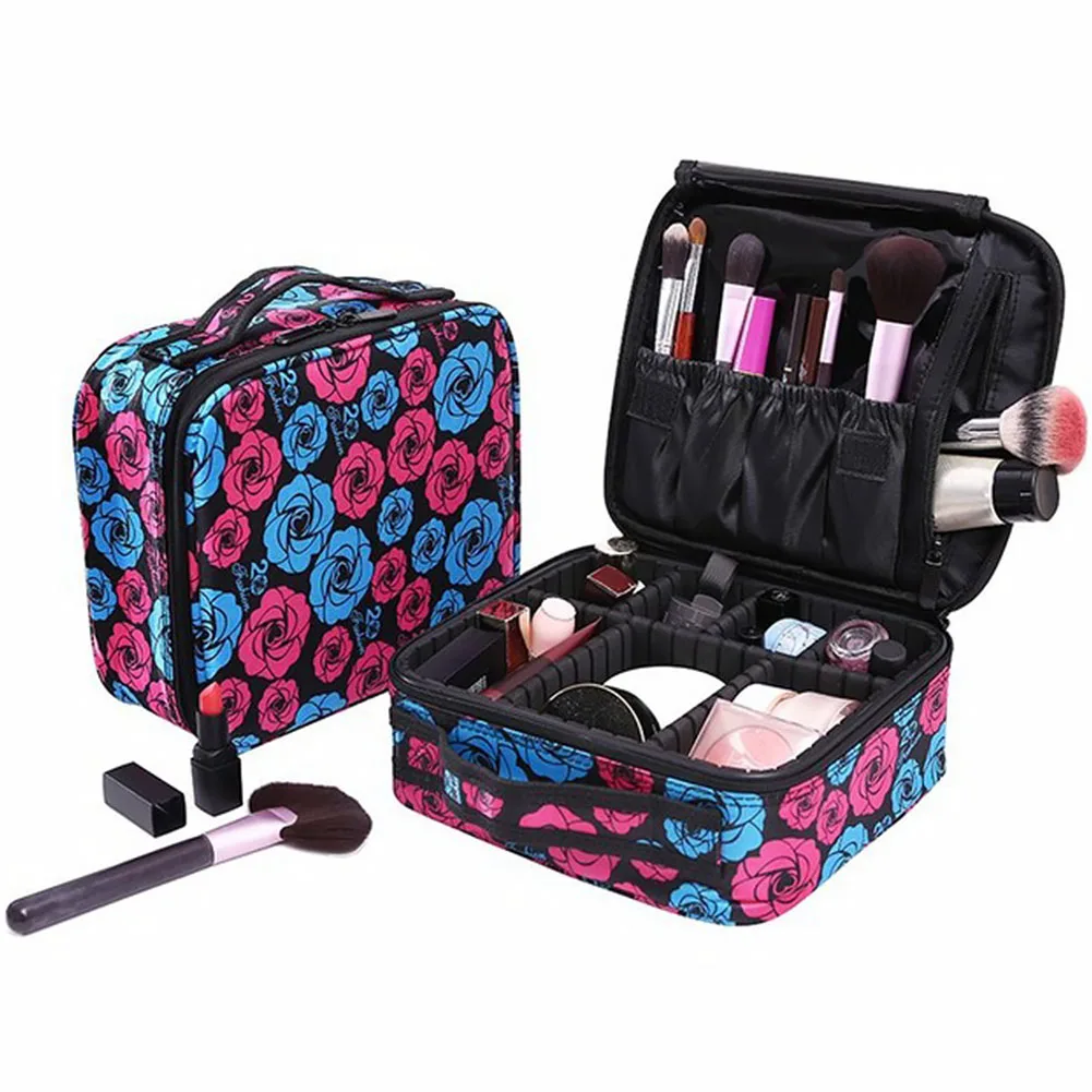 Women Waterproof Travel Makeup Bag Professional Removable Compartment Rose Storage Portable Small Red Lips Case Cosmetic | Красота и