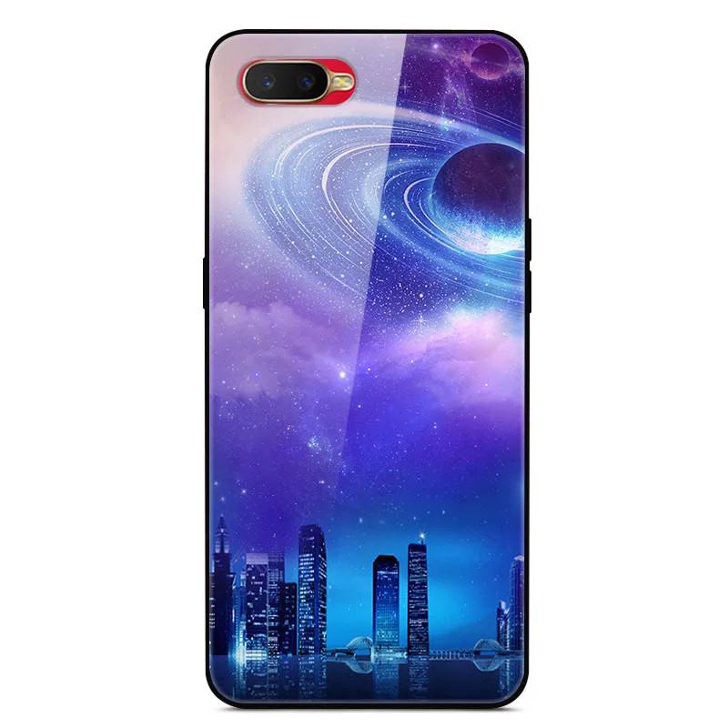 Чехол из закаленного стекла для OPPO RX17 Neo чехол силиконовый бампер жесткая стеклянная задняя крышка для OPPO RX17 Neo RX 17 Neo A1K AX7 Capas - Цвет: Черный