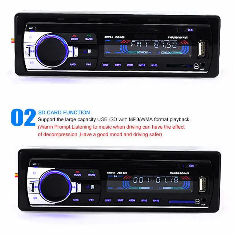 1 DIN автомагнитола автомобильный аудио FM Bluetooth MP3 аудио плеер Bluetooth Мобильный Телефон Handfree USB/SD автомобильный стерео радио в тире Aux вход