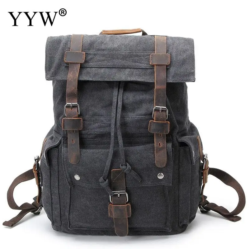 

2018 Vintage Canvas Military Backpacks Men Women School Backpacks Men Travel Bag Big Canvas Backpack Large Bag Waterproof