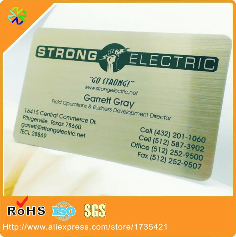 0.3mm thickness standard credit card size brushed card face effect visit card metal for stainless steel visit card