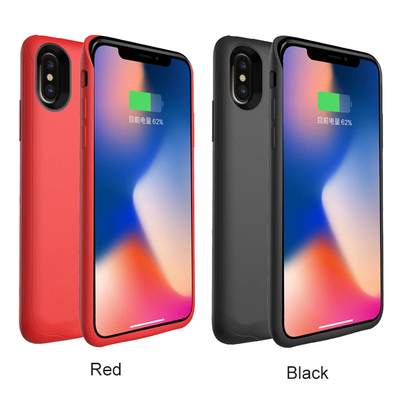 Портативный ультра тонкий зарядный чехол для iphone X поддержка наушников аудио