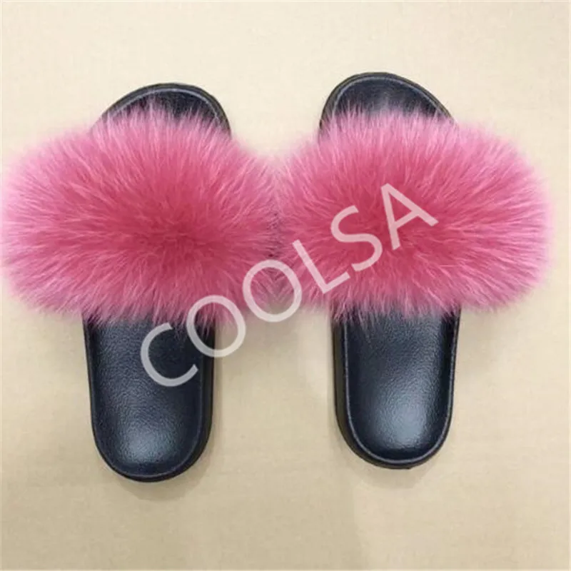 Женская летняя обувь с искусственным мехом лисы Сезон Зима Домашние тапочки из