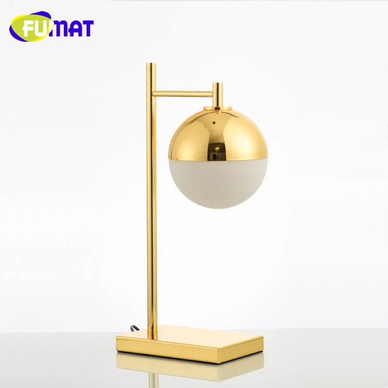 Современный Креативный стеклянный шар FUMAT Золотая настольная лампа