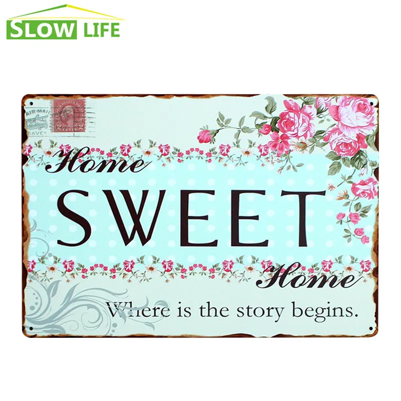 Sweet Home металлическая банка знак Семья декор стен для дома металлический Винтаж