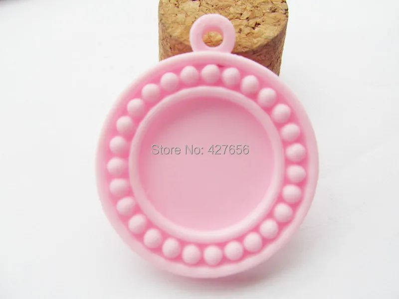 10pcs Pink/Hot Pink/Light Blue Flatback Resin Round Charm Finding Beads Border Base Setting Tray Bezel for 25mm Cabochon/Cameo | Украшения