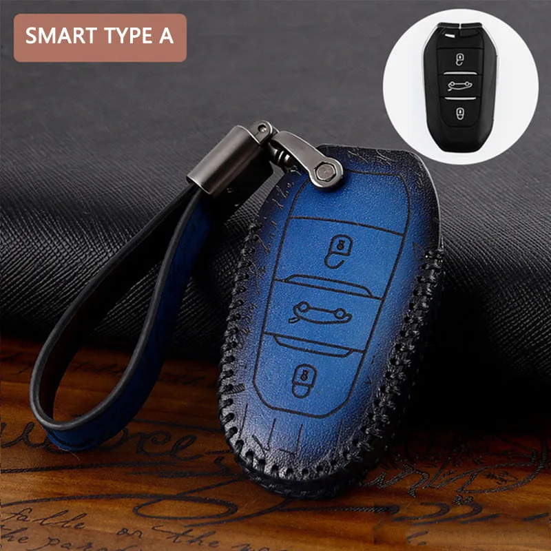 TYPE A BLUE Автомобильный ключ чехол для ключей для peugeot 508 301 2008 3008 408 308 307 206 4008 дистанционный ключ для автомобиля в виде ракушки чехол Защитная крышка автомобильные аксессуары - Название цвета: TYPE A BLUE
