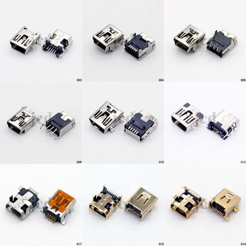 Аксессуары 9 моделей 5pin 8pin 10pin Mini USB Тип B розетка 5 контактный прямоугольный разъем