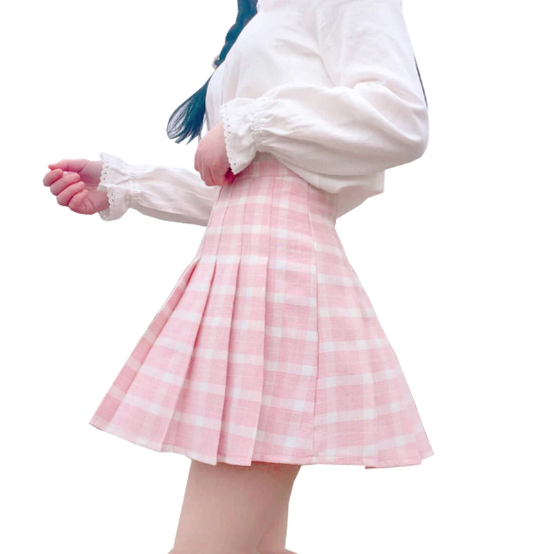 

Harajuku Women Skirt Preppy Style Pleat Skirts Japanese Mini Cute School Uniforms Saia Faldas Ladies Jupe Kawaii Skirt