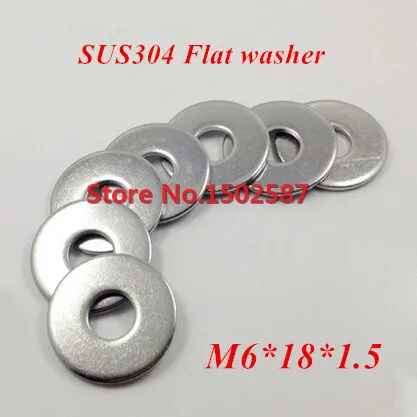 Плоская шайба M6 * 18*100 толщина DIN 1 5 стандартная нержавеющая сталь SS304 9021 шт. |