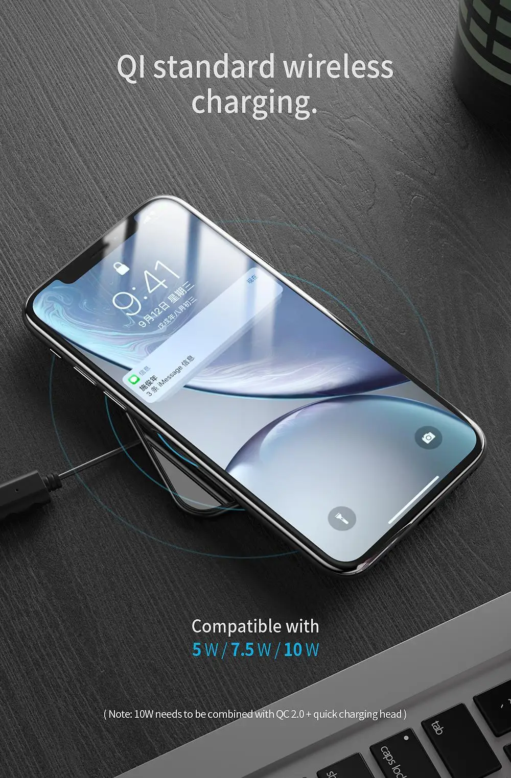 Essager 10 Вт Qi Беспроводное зарядное устройство для iPhone 11 Pro Xs Max X 8 Plus samsung S10 S9 Xiaomi huawei стекло быстрая Беспроводная зарядная площадка
