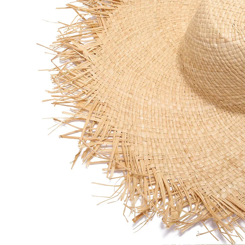

Natural Raffia Sun Hat for Women Summer Sun Visor Hat Lady Wide Brim Beach Caps Holiday Sunhats Sombrero Rafia Para Mujer YY8051
