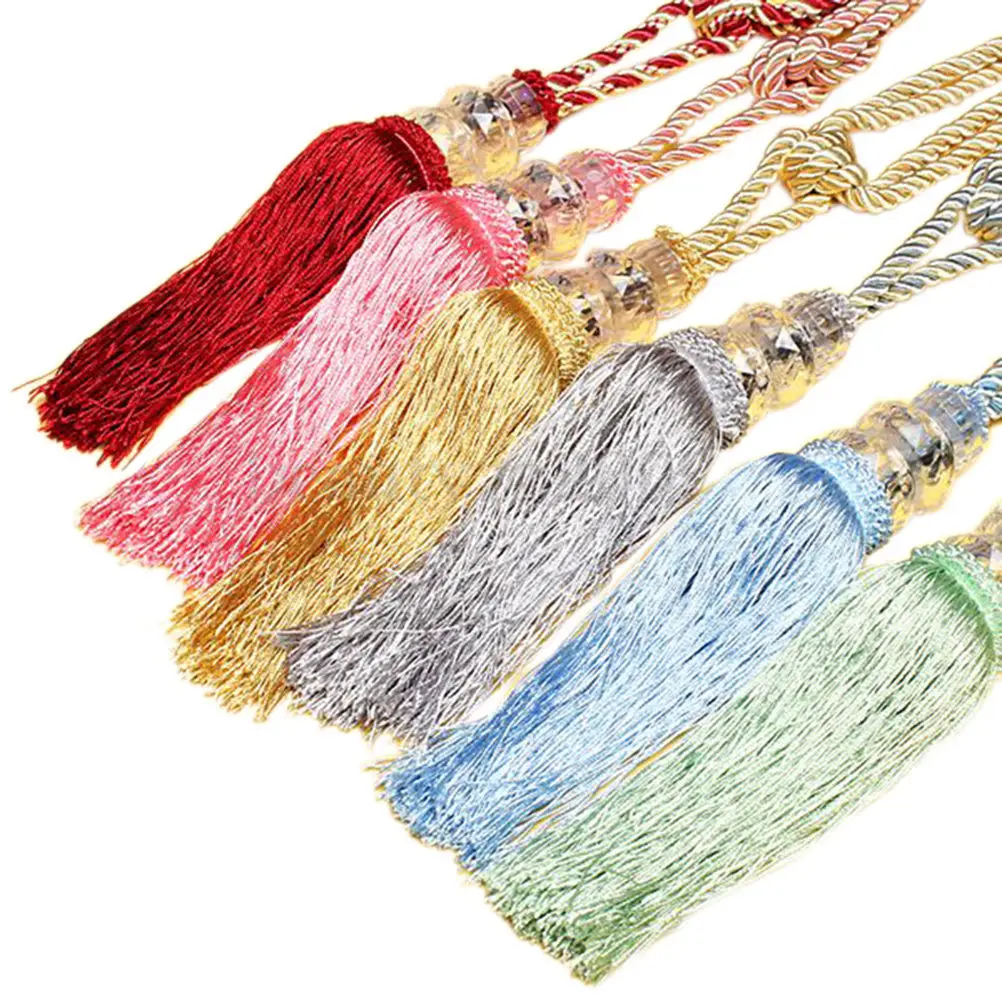 1 пара декоративные шторы с кристаллами и бусинами|tieback curtain|window curtain tiebackcurtain tieback |