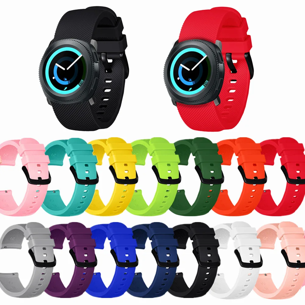 Ремешок силиконовый для смарт-часов Xiaomi Huami Amazfit Bip браслет Samsung Gear Sport For Garmin Vivoactive3