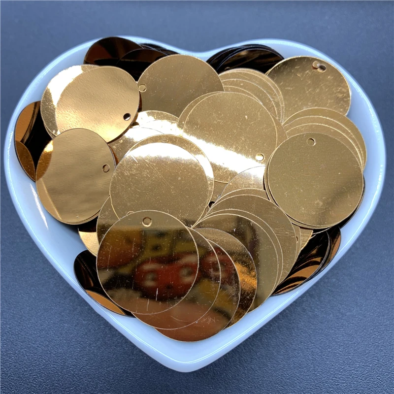 200 шт./лот, 20 мм, плоские круглые Блестки с 1 боковым отверстием, ПВХ, плоские круглые свободные блестки, пайетки для шитья, Рукоделие, сделай сам, свадебная подвеска
