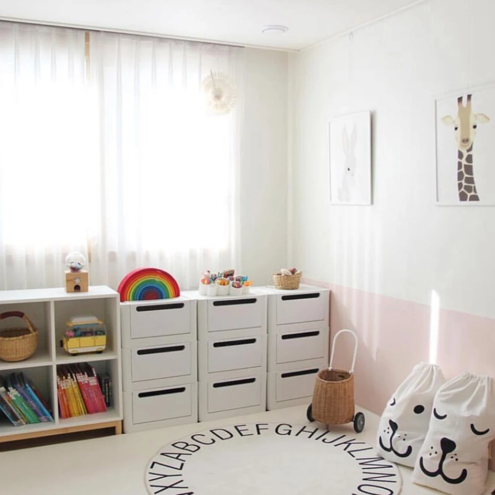 INS тонкий ковер для детской комнаты в скандинавском стиле 26 ABC круглый коврик с