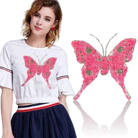 t shirt women sweet patch sequins 29cm butterfly deal with it biker patches for clothing stickers 3d t shirt mens free shipping