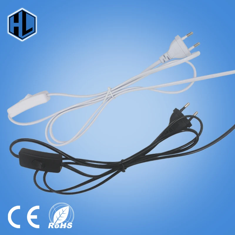 1 8 м кабелем EU plug 303 переключатель линия черный/белый шнур электропитания от сети