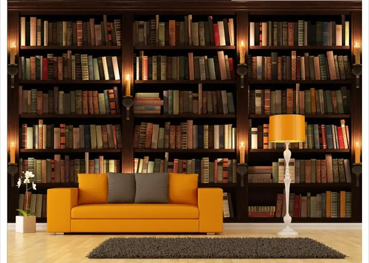 Индивидуальные фотообои 3d настенные фрески обои книжный шкаф книжная полка для