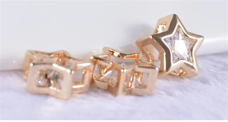 10 ШТ. Europea Crystal Star Подвески для DIY Ожерелье Серьги Hollow Шарма Шарика Fit