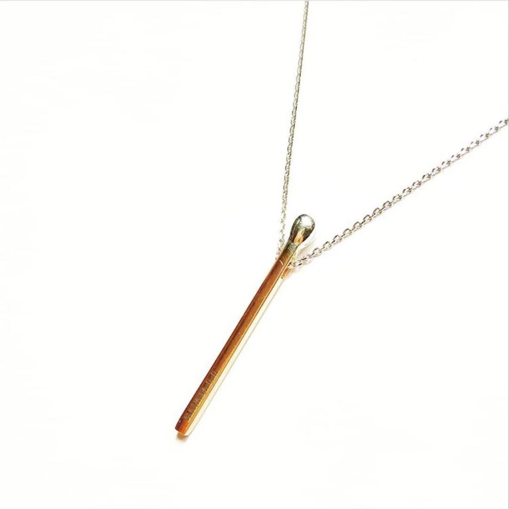 mini gold-white head 925 пробы серебро штампованные Модные украшения кулон матч покрытого родием матч палку очарование сережки-гвоздики на Цепочки и ожерелья - Окраска металла: mini gold-white head