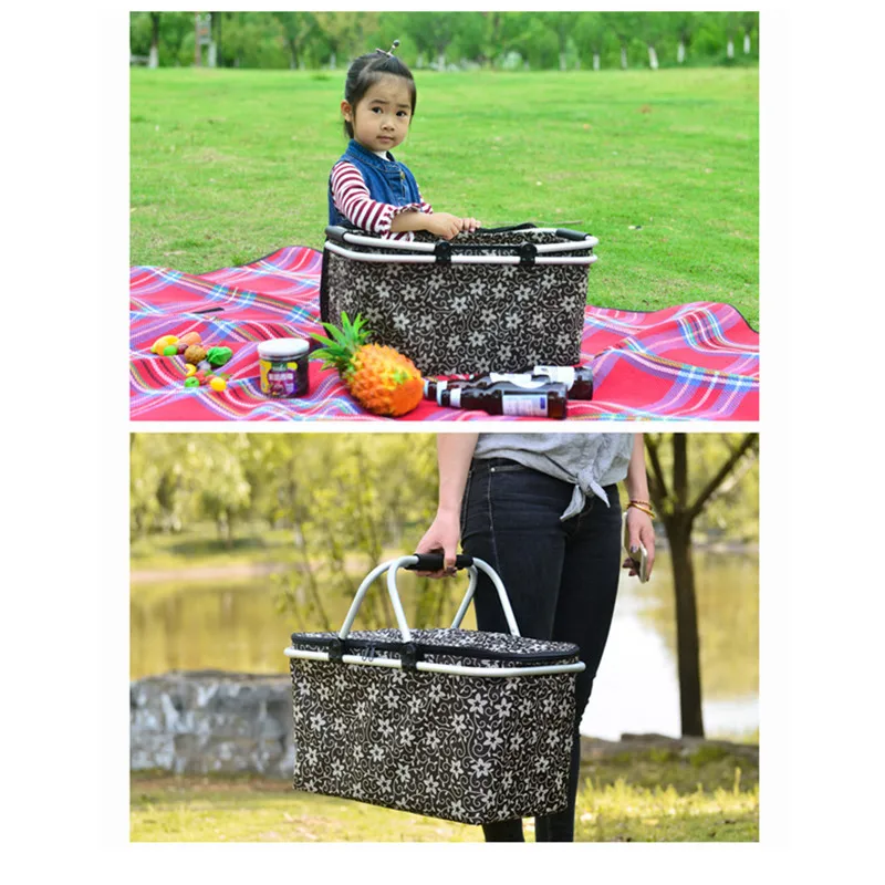 48 см x 28 см x 24 см, складной кулер для пикника, кемпинга, охлаждающая корзина, корзина для хранения, сумка, коробка, сумки для пикника на открытом воздухе