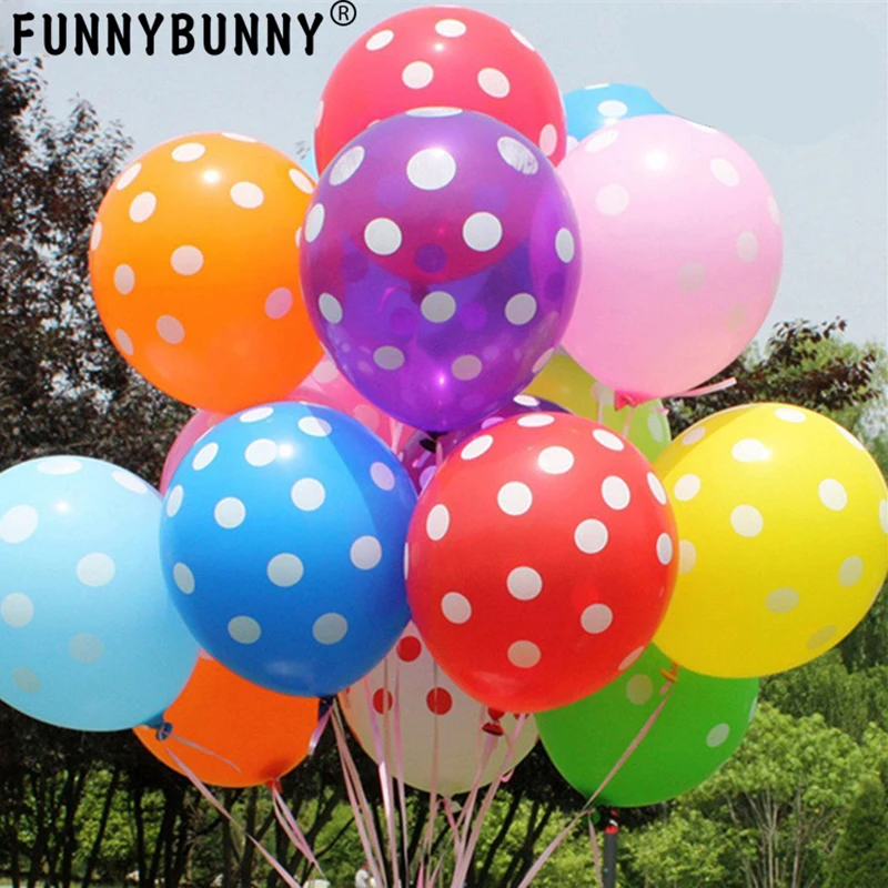 100pcs Assorted Polka Dots Balloon 12&quot Latex Helium Balloons for Wedding Birthday Party Festival Christmas Decorations | Дом и сад