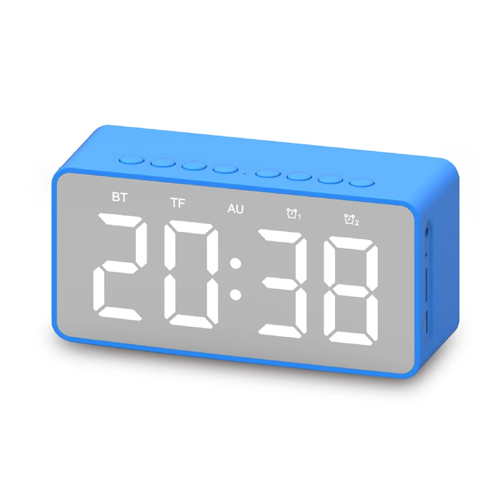 BT506 Wireless LED Display Mini Mirror Screen Alarm Clock Bluetooth Speaker Gift hot