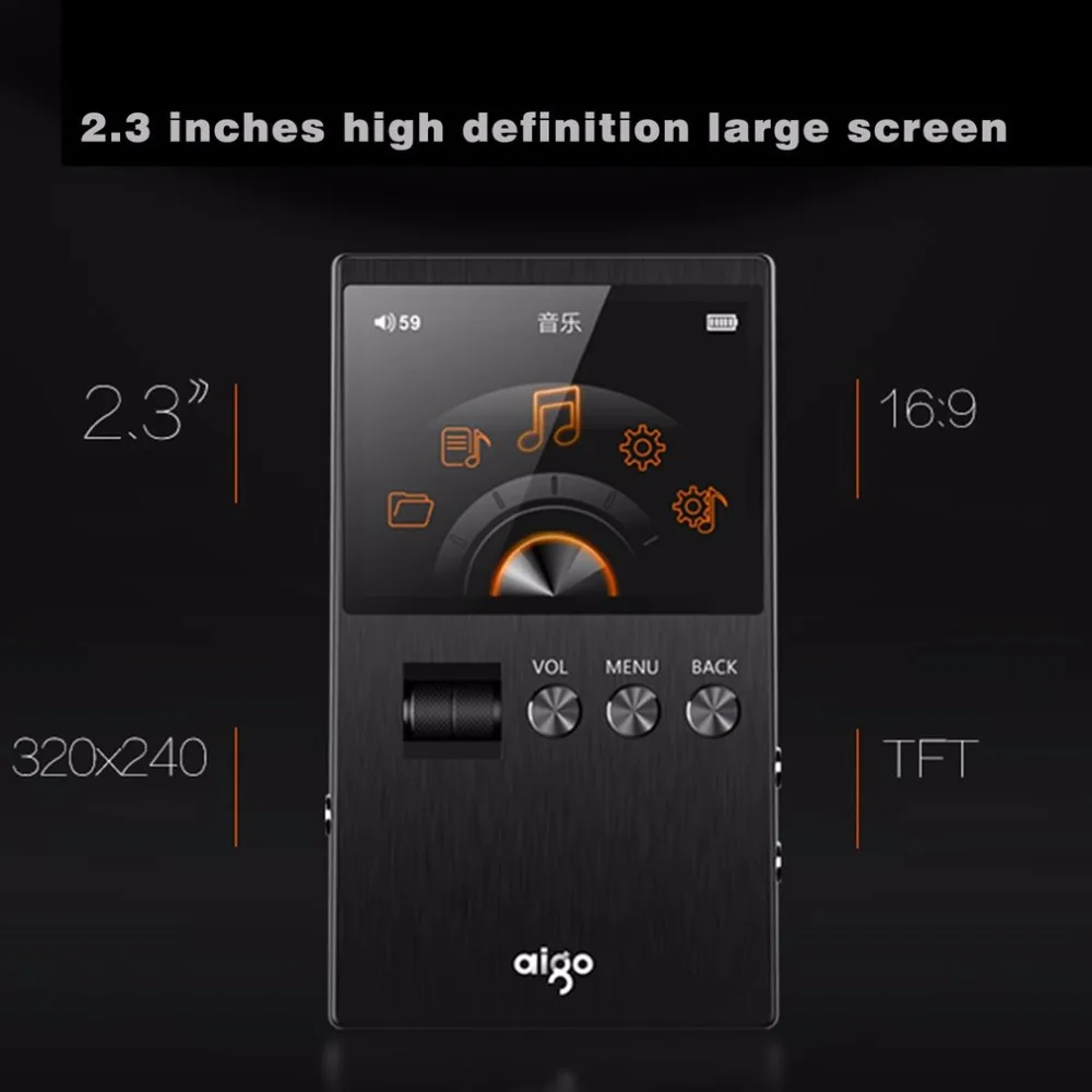 Aigo M6 DSD64 32G портативный аудио Hifi музыкальный плеер без потерь Высокое качество Мини Спортивный MP3 плеер