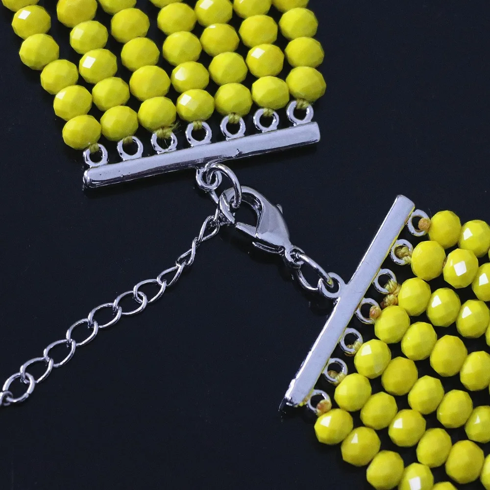 Набор ювелирных изделий ручной работы круглые серьги из 7 рядов с желтым лимоном