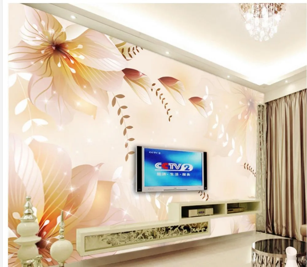 Пользовательские 3d фото обои фантазия ТВ фон цветок для гостиной | Обустройство