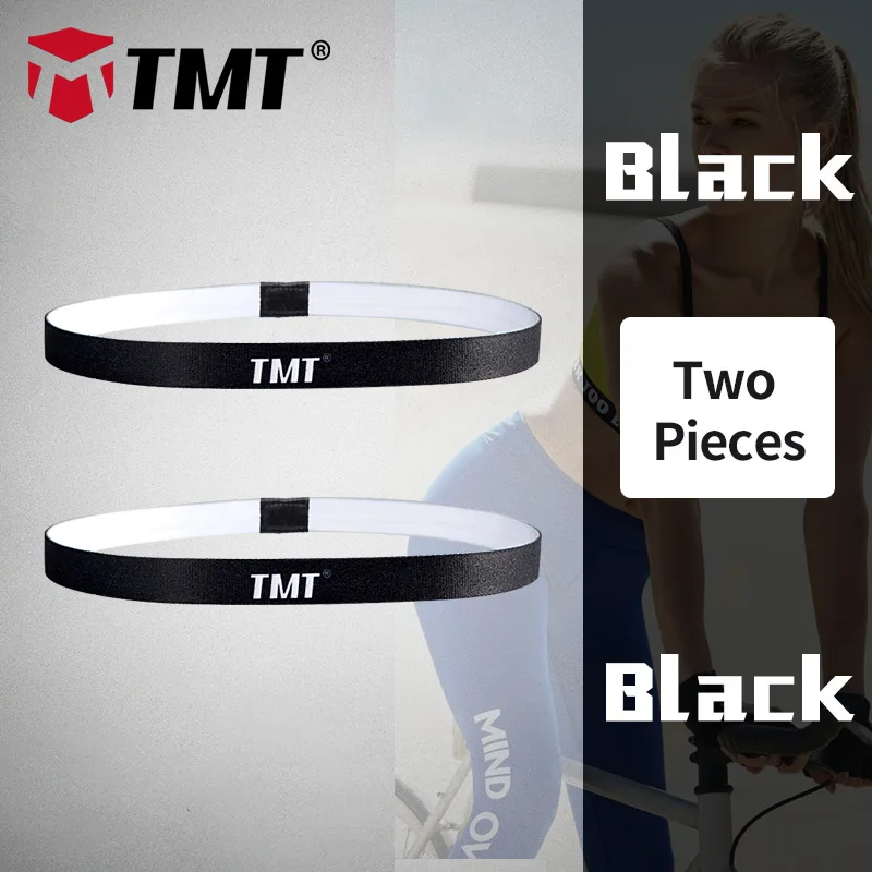 BLACK TMT силиконовая Нескользящая спортивная повязка на голову эластичная повязка на голову подкладка Sweatband лента для волос при занятиях йогой для тенниса баскетбола бег тренажерный зал-унисекс - Цвет: BLACK