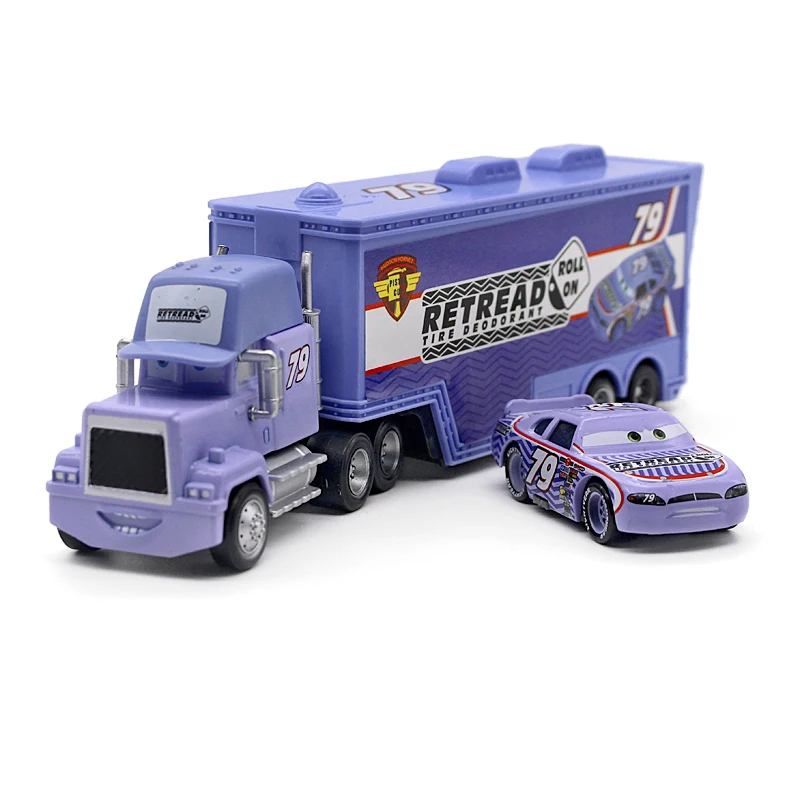 Автомобили disney Pixar 21 стиль Mack Truck+ маленький автомобиль McQueen 1:55 литой под давлением металлический сплав и пластик Модель автомобиля игрушки подарки для детей