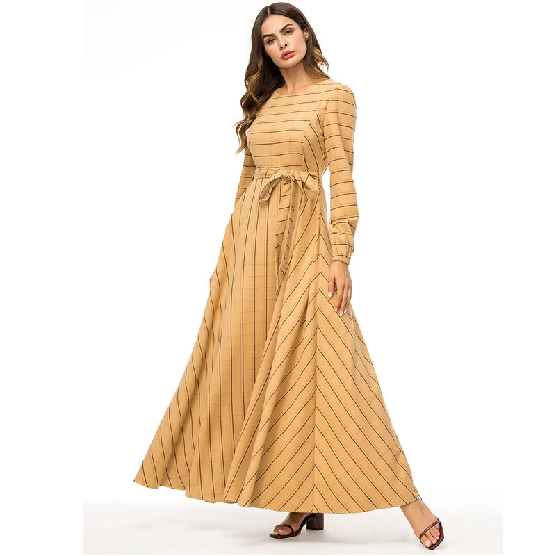 Vestido 2019 плед абайя Кафтан Дубай Турция исламский арабский мусульманское платье