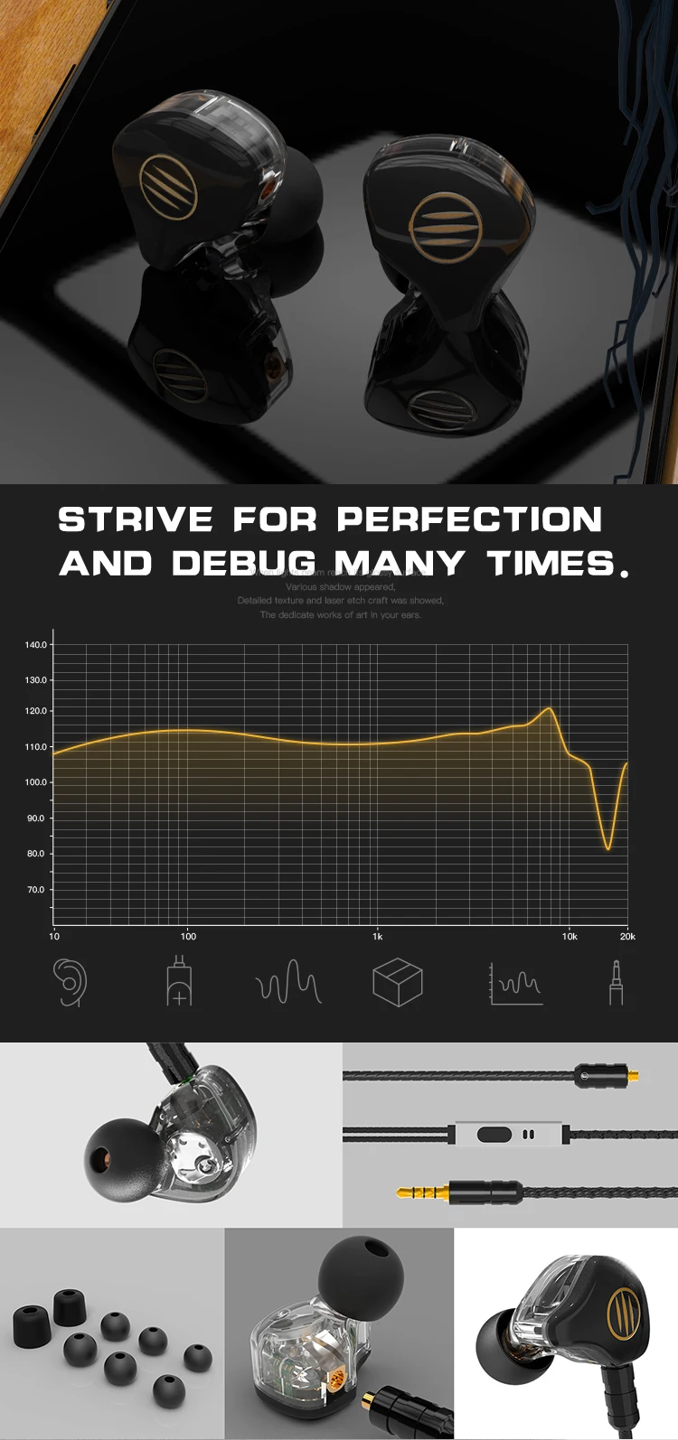BGVP DS1 наушники с шумоподавлением Hifi DJ Hybrid technology In Ear Monitor High Fidelity MMCX наушники