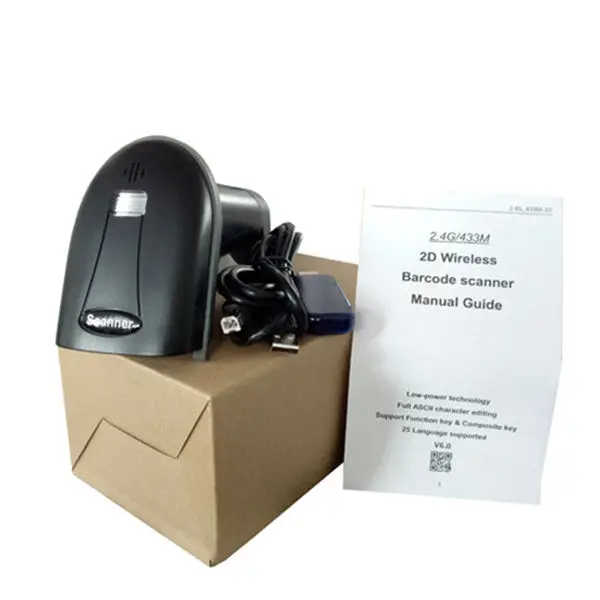 

Hot selling wireless 2D barcode scanner-433M with continuous scanning setting and with storage mode function