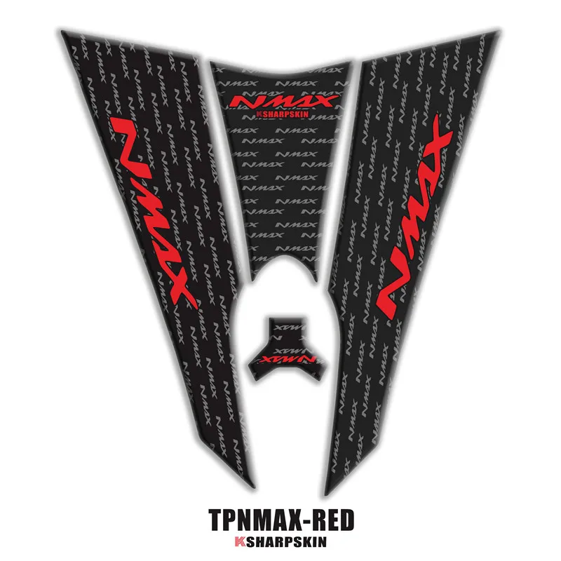 TPNMAX-RED 3D обтекатель газа кепки Танк Pad защиты стикеры Наклейка для YAMAHA NMAX N-MAX 125 155 - Цвет: TPNMAX-RED