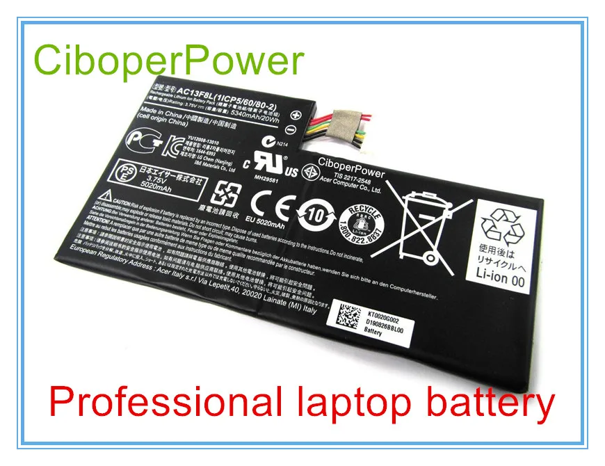 Аккумулятор для ноутбука Tab A1 3 75 в 20 Вт/ч 1CP5/60/80 2 AC13F8L AC13F3L|laptop battery|battery for laptoporiginal