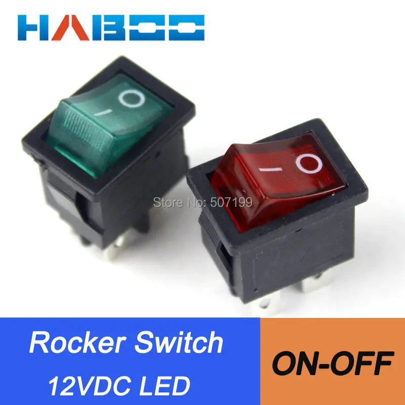 100 шт./лот kcd1 LED Кулисный Переключатель 2way on off led Автоматизация мини переключатель