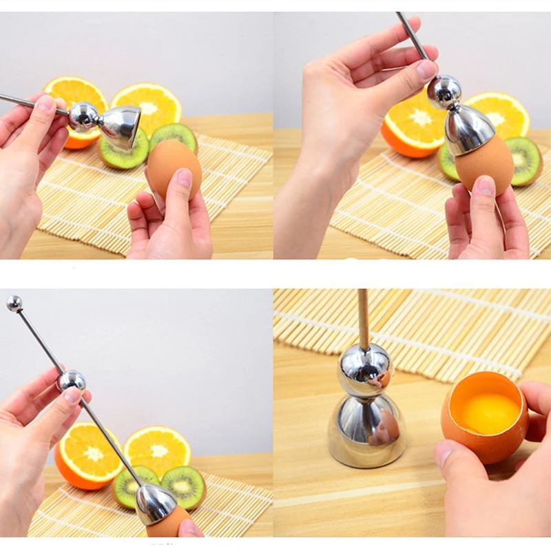 Kitновее Новинка Нержавеющая Сталь сырая яичная скорлупа Топпер резак нож для яиц