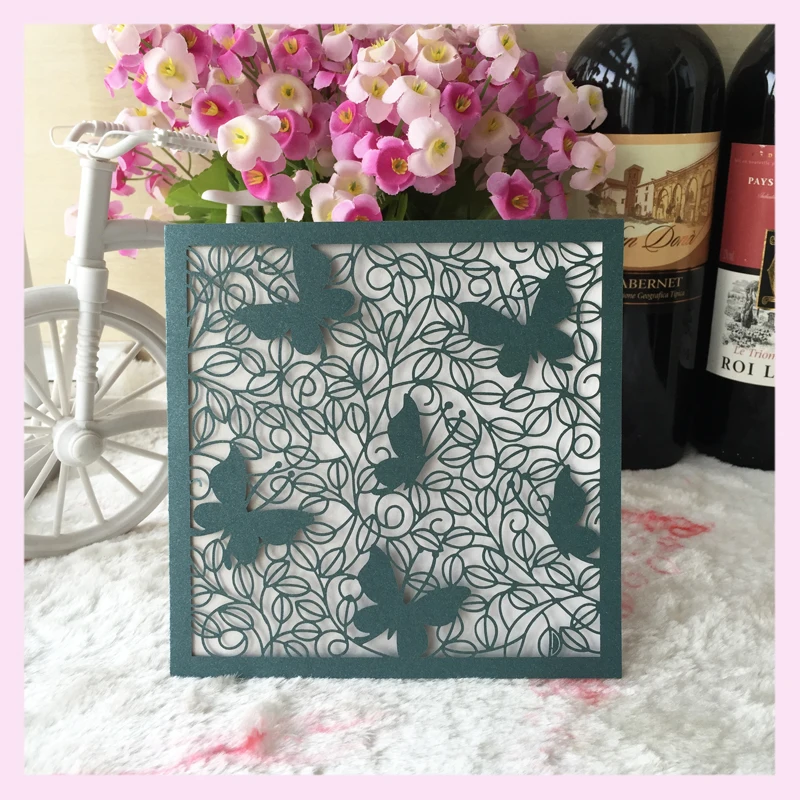 12 шт./лот украшения для свадебвечерние пригласительные карты лазерная вырезка