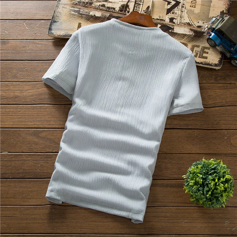 T Shirts Shorts Summer Brand Tshirt Men Light Breathable Casual Beach Set M-5XL linen T-shirt Suit Male Fashion men | Мужская одежда