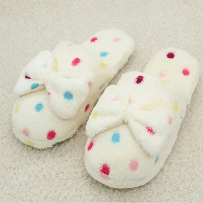 Бежевый Домашние тапочки; Прямая поставка с фабрики; Pantufas; тапочки с большим бантом; женские зимние теплые тапочки из хлопчатобумажной ткани; домашняя обувь - Цвет: Бежевый